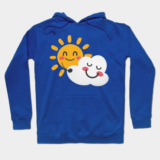 Sun Hugging Cloud - Cute Kawaii Design Hoodie by DankFutura